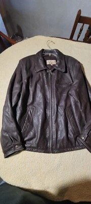 Trader Bay Genuine Leather Jacket  men's size large  w/Quilted polyester Lining - Image 1 of 3