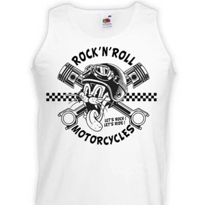 Débardeur ROCK'N'ROLL MOTORCYCLES Biker Motard Moto Chopper Cat Tank Top Marcel - Imagen 1 de 2