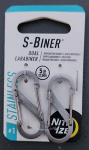 (6 Bags) Nite Ize S-Biner® Dual Carabiner Stainless Steel - 2 Pk - Picture 1 of 3