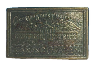 Gefängnis Gürtelschnalle massiv Messing Colorado State Penitentiary Canon City Gefängnis CO US - Bild 1 von 3