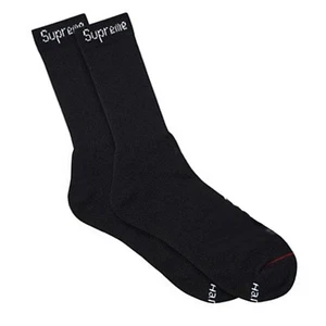 Supreme x Hanes Crew Socks Black - Picture 1 of 1
