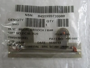 British Full Size:"2-SPACE MEDAL BROOCH BAR" (Firmin Made, in Original packet) - Picture 1 of 3