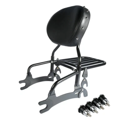 Black Backrest Sissy Bar Rack W/ Spools Fit For Indian Chief Classic 2014-2018 - Image 1 of 4