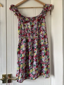 Ladies Red Herring Cotton Floral Short Sleeveless Lightweight Summer Dress UK 14 - Picture 1 of 6