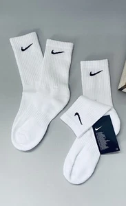 Nike Everyday White Crew Cushioned Cotton Socks Small Junior Children Kids Teens - Picture 1 of 6