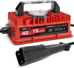 15 Amp 48 Volt Golf Cart Battery Charger for Yamaha G29 with 3-Pin Leaf Plug - Picture 1 of 9