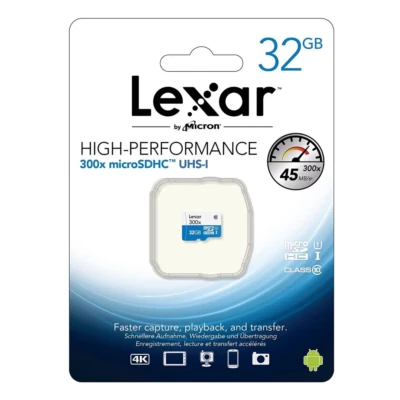 MICRO SD LEXAR Flash card Micro-SD 32GB 300x LSDMI32GBBEU300 - Immagine 1 di 3
