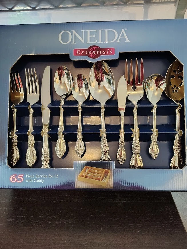 Oneida Wordworth pattern 65 pc for 12 NEW IN BOX, FLATWARE SET, Sterling Silver - Image 1 of 3