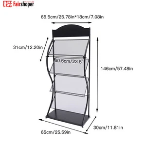 Floor-stand Brochure Display Holder Stand Magazine Newspaper Rack for Reception - Picture 1 of 13