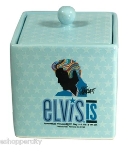 Elvis Presley Ceramic Cotton Ball & Swab Holder New Rock Star  - Picture 1 of 1