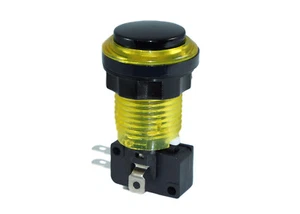 Yellow LED Bezel Eclipse Pushbutton - Black Plunger - Bild 1 von 2