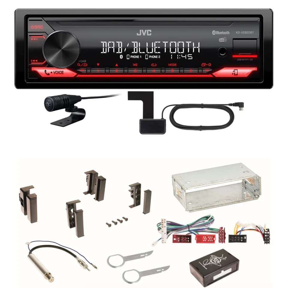 JVC KD-X282DBT Bluetooth Digitalradio Einbauset für Audi A4 B5 A6 4B C4 A8 - Bild 1 von 1