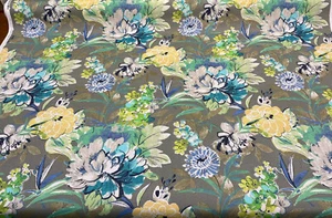 Outdoor Mill Creek Swavelle Stoneleigh Gray Grigio Floral Fabric by the yard  - Picture 1 of 5