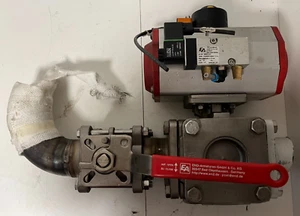 END-Armaturen ZD311567 DN50 Ball Valve Pneumatic Actuator Airtec Solenoid Used - Picture 1 of 18