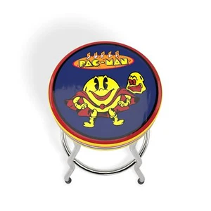 ARCADE1UP Adjustable Stool with Chrome Frame for Gaming Comfort - Super Pac-Man - Picture 1 of 3