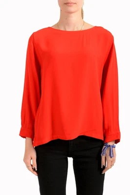 Blusa Top Hugo Boss Para Mujer "Ipiti" Rojo Verdadero Manga Larga EE. UU. S IT 40 Foto 1 de 4