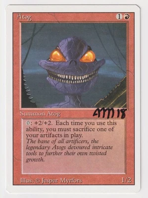 Signed Atog LP Revised Edition Artist Jesper Myrfors 1994 WOTC MTG Magic Vintage - Image 1 of 2