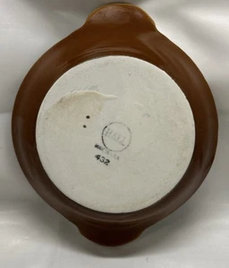 Plato de huevo Hall Pottery 5,25" marrón fruncido n.º 432 - Imagen 1 de 5