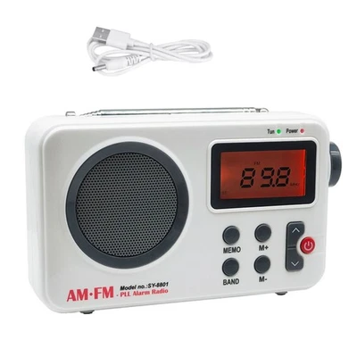 Portable AM/FM PLL Alarm Radio Fit 87.5 - 108MHZ (FM) Fit 522 - 1620KHZ (AM) - Bild 1 von 4