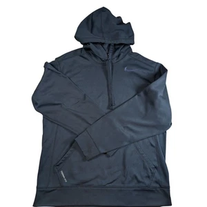 NIKE Therma-Fit Black Long Sleeve Hoodie Pullover Drawstring - Men's Size Medium - Picture 1 of 7