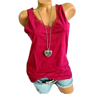 s.Oliver Shirt Top Spitzentop Damen Ärmellos rot weinrot (429) Übergröße NEU - Bild 1 von 3