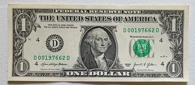 Birthday Note (June 02, 1976) D00197662D $1 Dollar Bill US Currency - Image 1 of 2