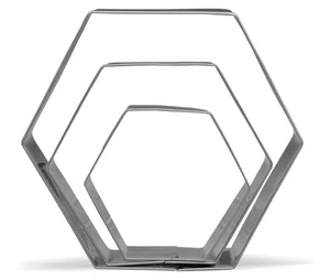 Hexagon Cookie Cutter Set Large Medium Small Set Of 3 Cookie Cutter Kingdom New - Picture 1 of 4