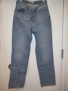 Zara Damen blau helle Waschung Stretch Denim gerades Bein Jeans Größe 6 KOSTENLOSER VERSAND - Bild 1 von 9