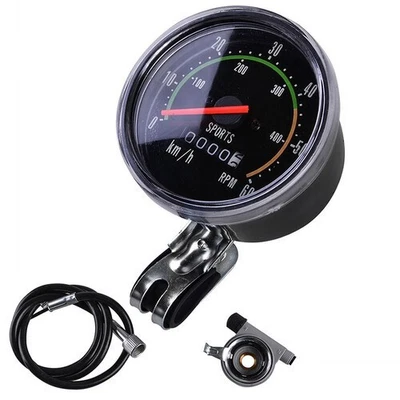 Vintage Style Bicycle Bike Speedometer Analog Mechanical Odometer W/Hardware MU# - Image 1 of 4
