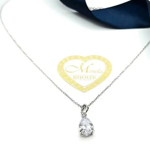 COLLANA IN ACCIAIO CON PUNTO LUCE (Zaffiro) A GOCCIA MONELLA BIJOUX - Foto 1 di 4