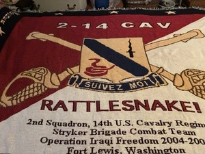 Operation Iraqi Freedom Blanket 2nd Squadron 14th Cavalry 2004-2005 67" x 47 - Picture 1 of 7