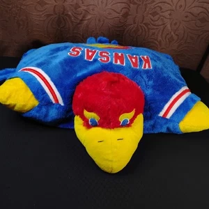 Kansas Jawhawks University of Kansas Cuscino Pet Rosso Bianco Blu e Giallo -G - Foto 1 di 15