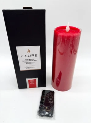 Illure 3 «X 8» без запаха мерцающий беспламенный светодиодный столб свеча - зеленый или красный - Изображение 1 из 4