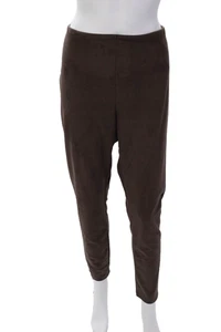 Lysse Womens Faux Suede High Rise Ankle Leggings Brown Size XL - Picture 1 of 6