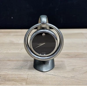 MOVADO Museum Chrome Brass 2 Piece Hanging Desk Clock TSI121M - Needs Battery - Picture 1 of 9