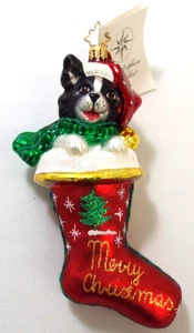 Christopher Radko Kyla Claus Border Collie Dog Christmas Glass Ornament With Tag - Picture 1 of 14