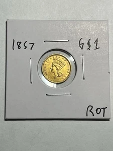 1857 TIPO 3 DOLLARI ORO A SCELTA AU BELLA LUCENTEZZA - Foto 1 di 4