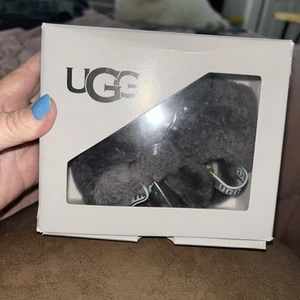 UGG Baby Infant Gray FLUFF YEAH Slide Slippers Size 2-3 Small Brand New! - Picture 1 of 6