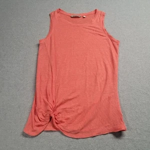 Athleta Womens Linen Tank Top Zephyr Knot Size Small Coral Pink Outdoor  - Picture 1 of 9