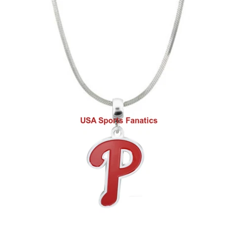 MLB - Philadelphia Phillies Team Logo Pendent Necklace On A .925 Snake Chan Cover