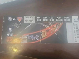 nj nets new york knicks 2007 ticket stub game zach randolph nate robinson vince - Picture 1 of 1