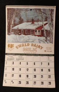 SCARCE MINNEAPOLIS EWALD BROS DAIRY MILK 1972 WALL CALENDAR NICE CLEAN PIECE - Picture 1 of 18