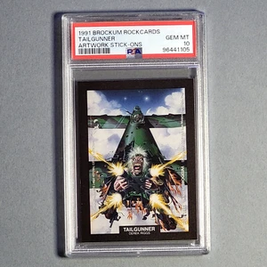 1991 RockCards Brockum Artwork Stick-Ons, Tailgunner Derek Riggs PSA 10 Gem Mint - Bild 1 von 2
