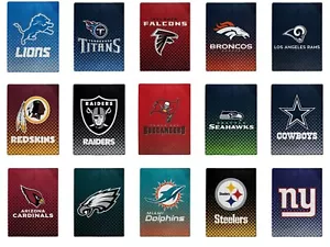 NEW NFL Officially Licensed Faded Glory Fleece Throw Blanket 60" X 80" Football - Picture 1 of 174