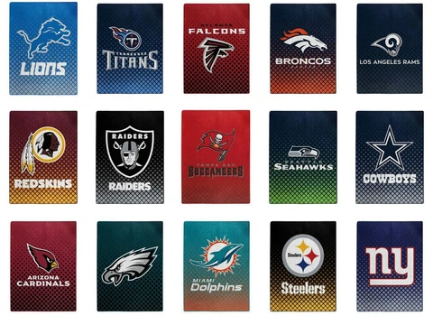 NEW NFL Officially Licensed Faded Glory Fleece Throw Blanket 60" X 80" Football Cover