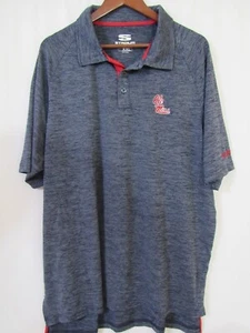 Stadium Ole Miss Blue Solid Sz XXL  Logo Polo Polyester Shirt - Picture 1 of 7