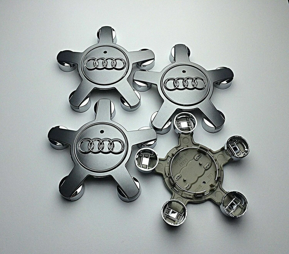 KIT 4 COPRIMOZZO Cerchio Lega Fregio Stemma Ruota Logo AUDI A1 A3 A4 A5 A6 Q3 - Image 1 of 3