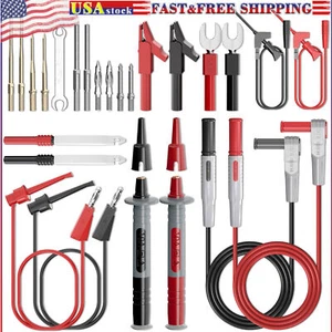 Silicone Multimeter Test Leads Kit 25PCS with Replaceable Gold-Plated Probe - Picture 1 of 9