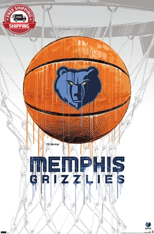 NBA Memphis Grizzlies - Drip Basketball 21 Wall Poster, 22.375" X 34", Unframed Cover