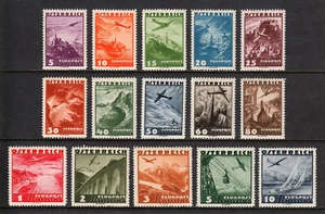 AUSTRIA — SCOTT C32-C46 — CONJUNTO AVIÓN SOBRE PAISAJES 1935 — MNH — SCV $150 - Imagen 1 de 2